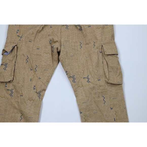 Rocksmith Mens Size 38x36 Abstract Geometric Strap Skateboard Cargo Pants Beige - Picture 12 of 14